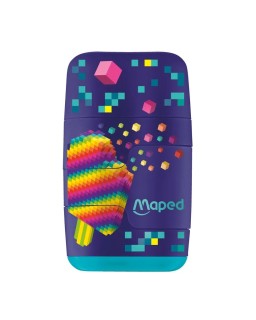 TAILLE CRAYON 2 TROU + GOMME PIXEL PARTY MAPED
