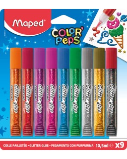 BLISTER 9 TUBES COLLE GLITTER 10.5ML MAPED