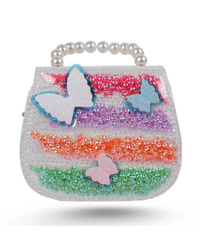 SAC A MAIN + DES PAPILLONS PAILLETE