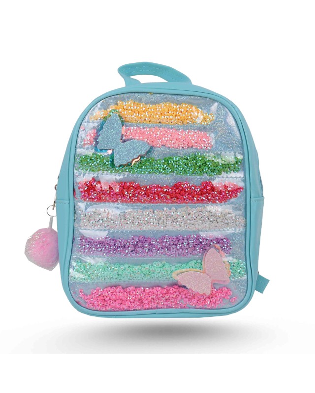 SAC A DOS + DES PAPILLONS PAILLETE