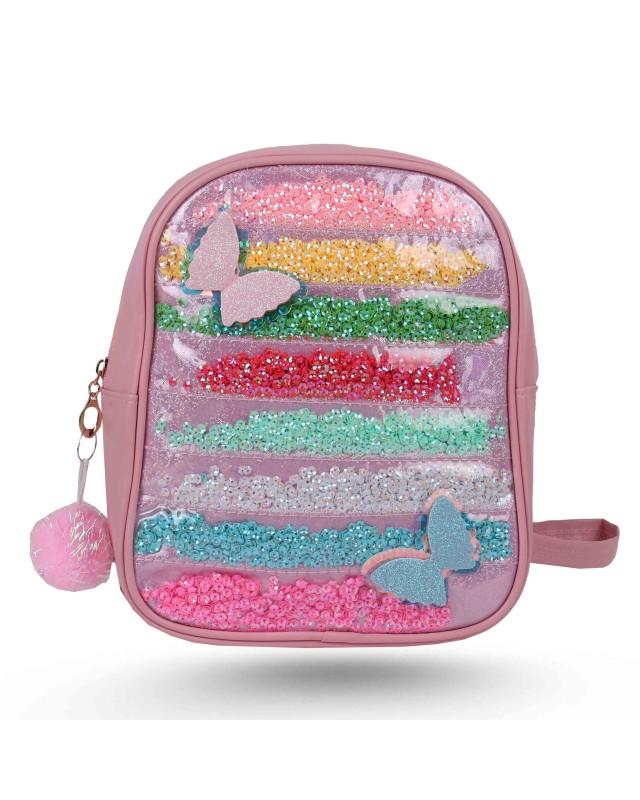 SAC A DOS + DES PAPILLONS PAILLETE