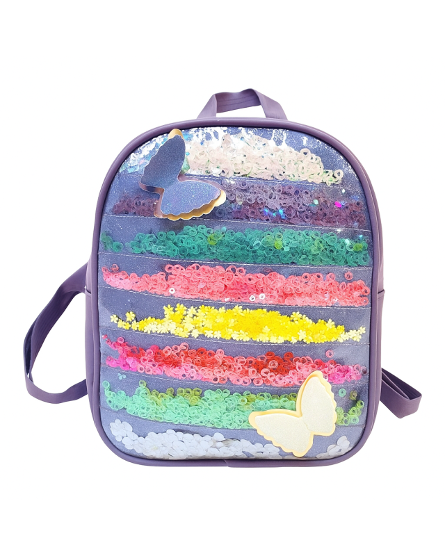 SAC A DOS + DES PAPILLONS PAILLETE