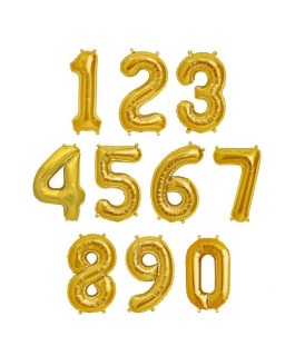 Chiffre Gonflable 32 Cm Doré