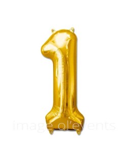 Chiffre Gonflable 16/18 Cm Doré