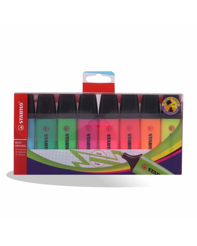 POCH DE 8 FLUO BOSS STABILO