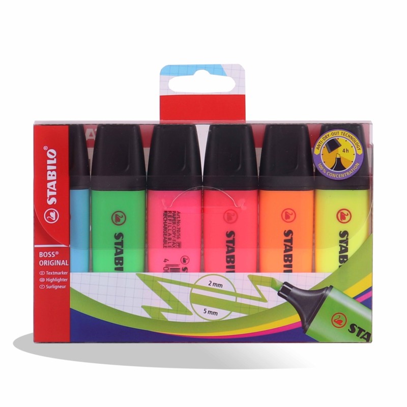 POCH DE 6 FLUO BOSS STABILO