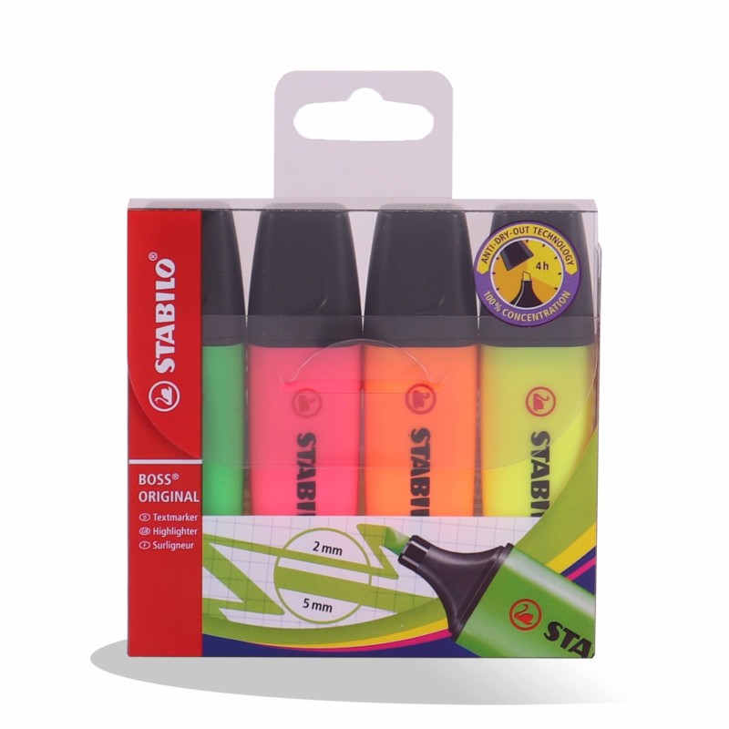 POCH DE 4 FLUO BOSS STABILO