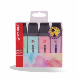 POCH DE 4 FLUO BOSS PASTEL STABILO