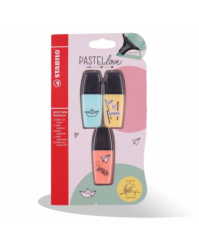 BLISTER POCH DE 3 FLUO MINI BOSS STABILO