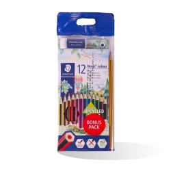 CRAYON COUL 12/18 + CN + GOMME STAEDTLER