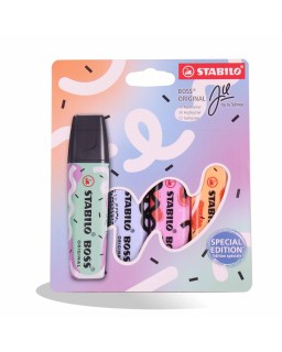 POCH DE 4 FLUO BOSS BY JU SCHNEE STABILO