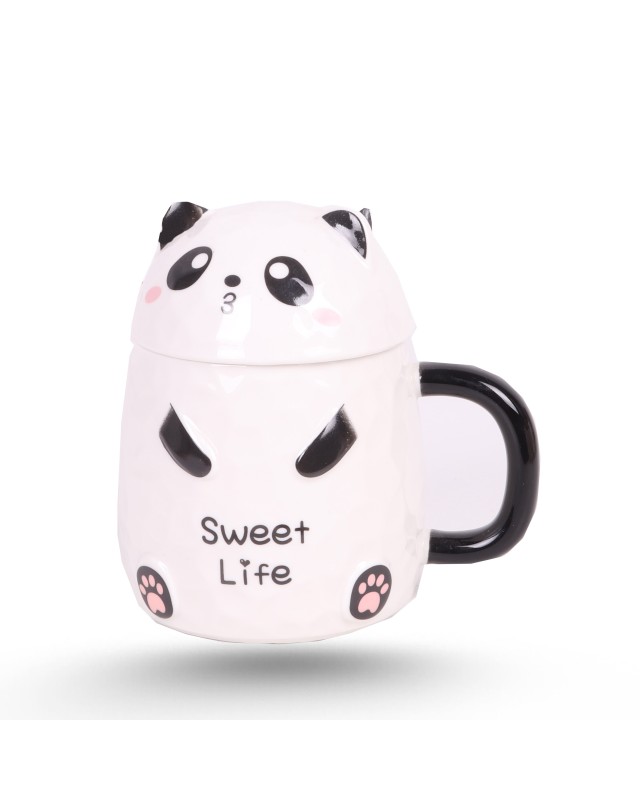 Tasse Céramique Motif Panda + Cuillère