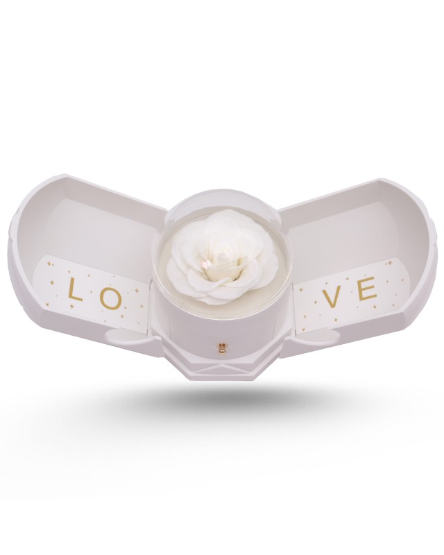 Porte Bague Motif Love + Fleur