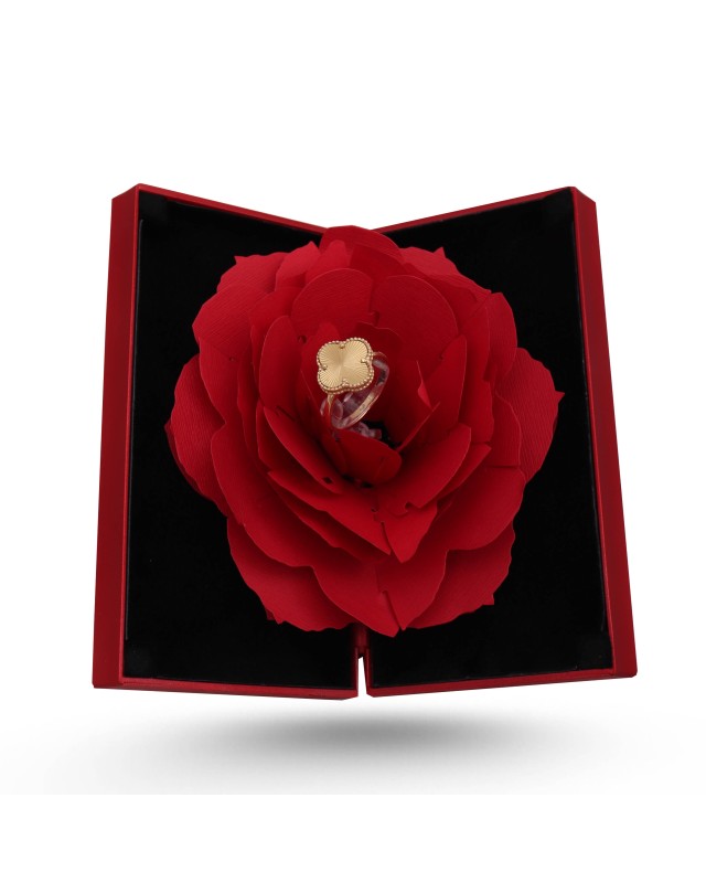 Coffret Rectangle Porte Bague + Fleur
