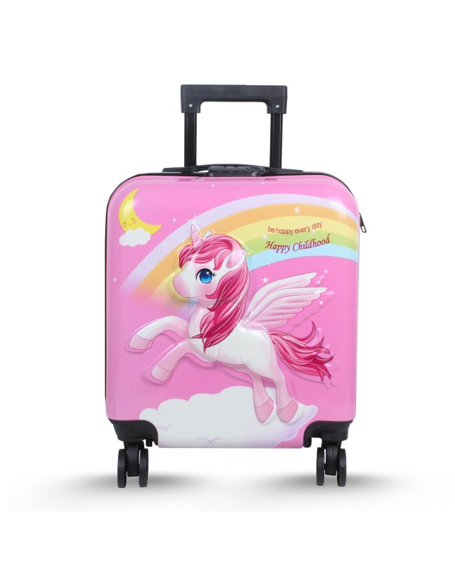 VALISE ENFANT CARRE DISNEY 3D 28L - UNICORN ROSE