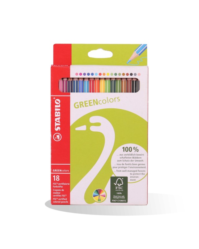 CRAYON COUL 18/18 GREEN STABILO