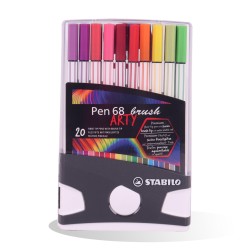 BOITE DE 20 STYLO PEN 68 BRUSH ARTY STABILO