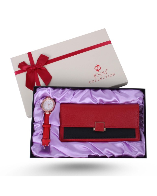 COFFRET PORTE FEUILLE + MONTRE JESOU