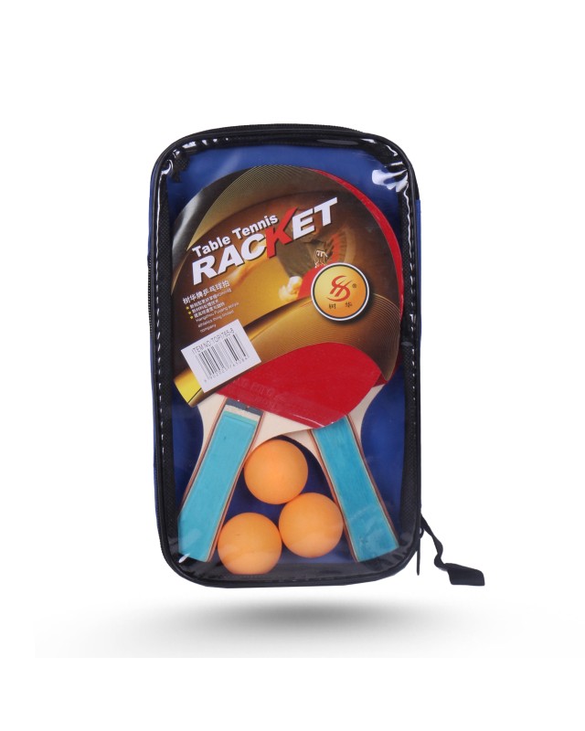 Raquette De Tennis De Table Luxe + 3 Ballons