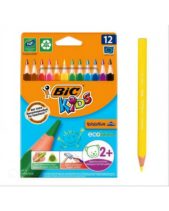 CRAYON COUL DE 12 JUMBO EVOLUTION TRIANGLE BIC
