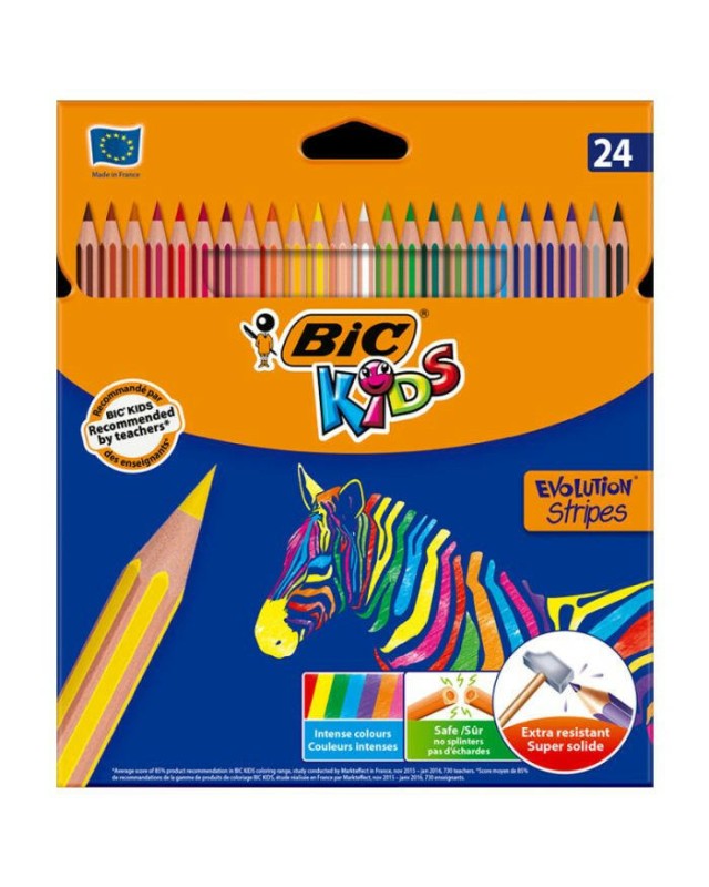 CRAYON COUL 24/18 EVOLUTION STRIPES BIC