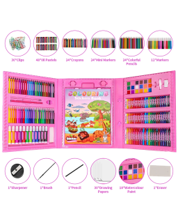 Coffret Coloriage - 208 Pièces - Rose