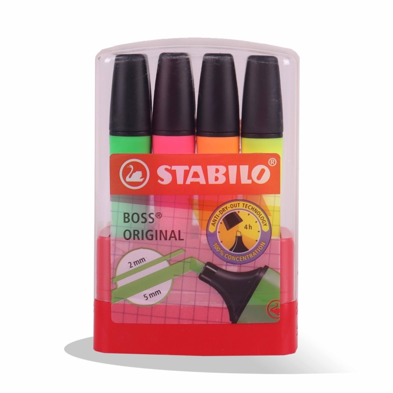 BOITE DE 4 FLUO BOSS STABILO