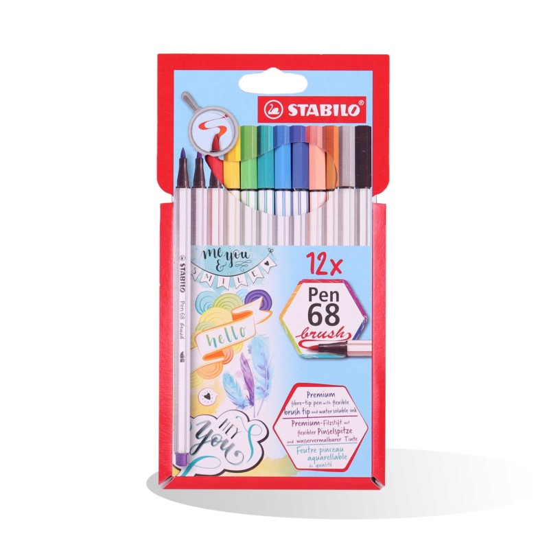 POCH 12 STYLO POINTE 68 BRUSH STABILO