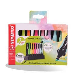 POCH 8 FLUO GREEN BOSS + SUPORT STABILO