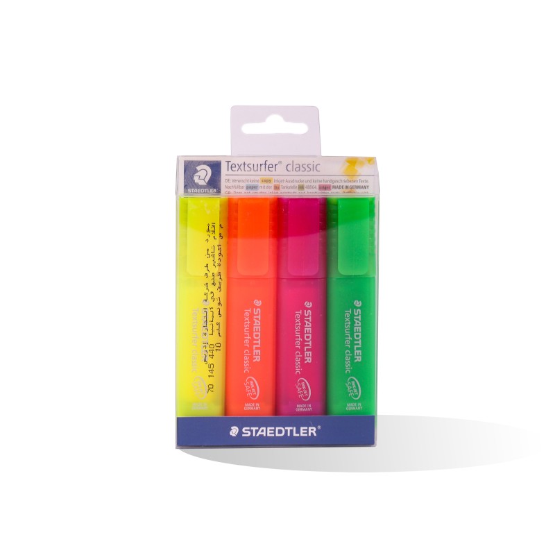 POCH DE 4 MARQ FLUO TRANS STAEDTLER