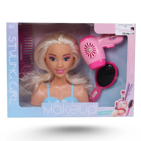 COFFRET TETE POUPEE + ACCESSOIRES