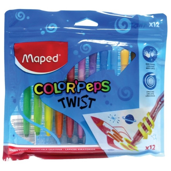 Poche  De 12 Crayons Cire Twist - Maped
