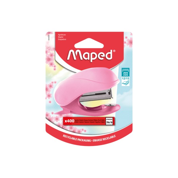 Mini Agrafeuse Vivo Pastel Avec 400 Agrafes Blister – Maped