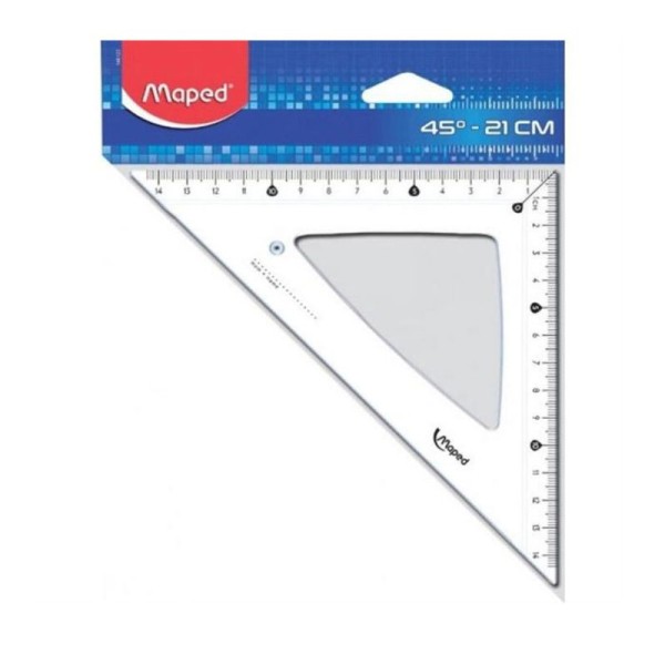 Équerre Hypo 21CM/45° Transparent - MAPED
