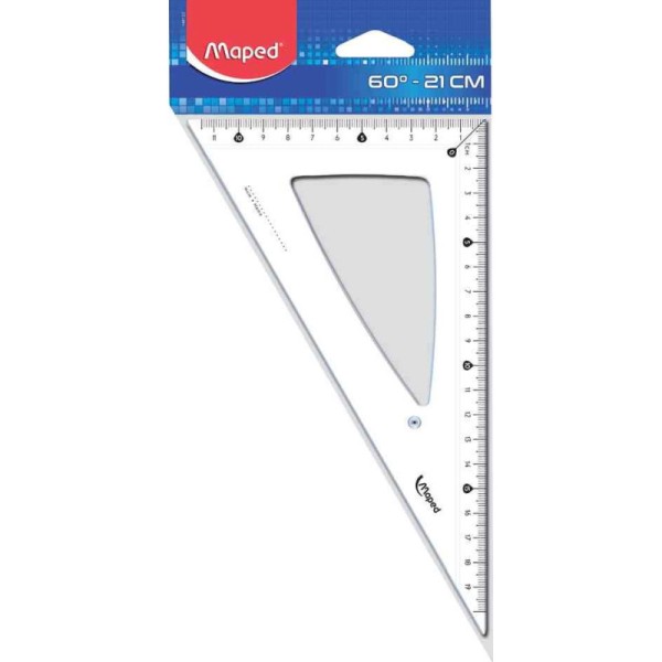 Équerre Grand Cote 21CM/60° Transparent - Maped