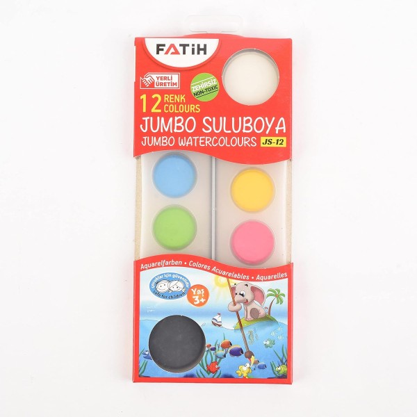 Aquarelle Avec Pinceau 12 Couleurs  - Fatih (50035)