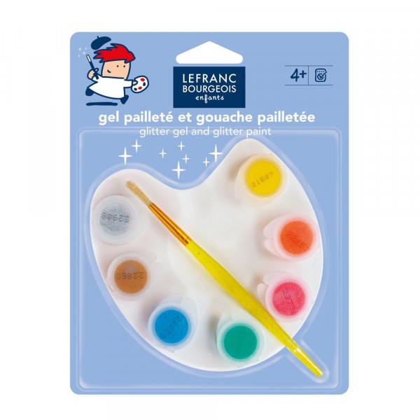 Palette Avec 7 Godets De Gouache Pailleté + Pinceau - Lefranc Bourgeoi