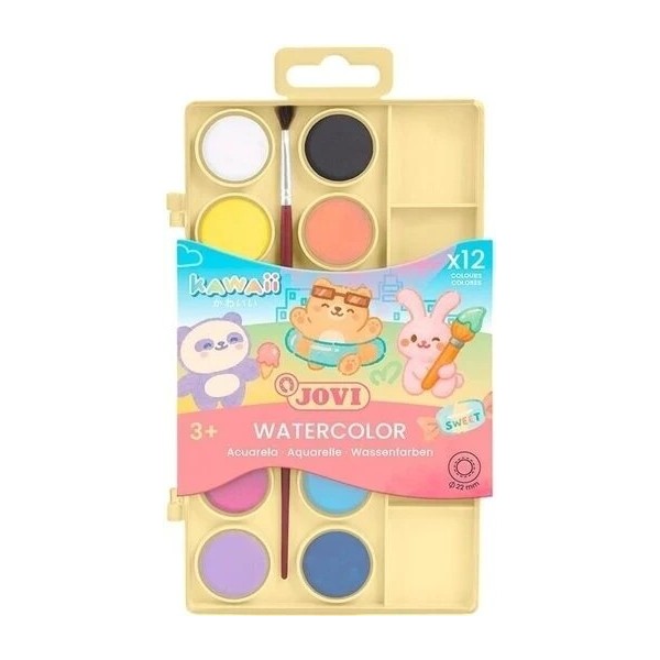 Aquarelle De 12 Couleurs Pastel Kawaii - Jovi