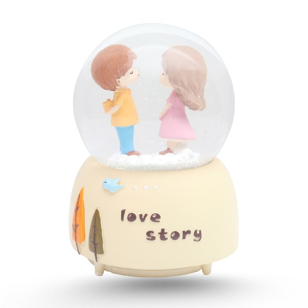 Boule De Neige Musicale Avec Lumière LED Variable - Love Story