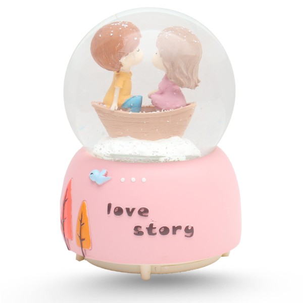Boule De Neige Musicale Avec Lumière LED Variable - Love Story