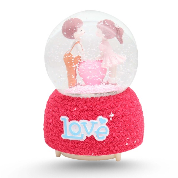 Boule De Neige Musicale Avec Lumière LED Variable - Love