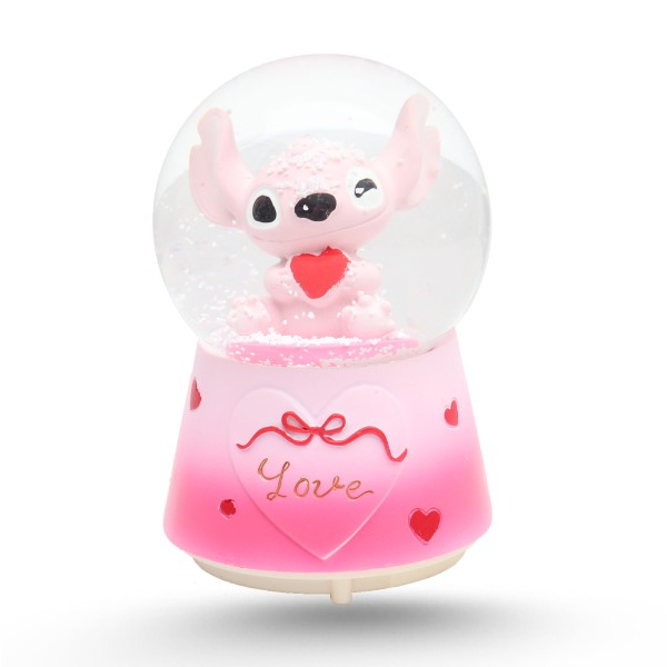 Boule De Neige Musicale Moyen Modèle - Stitch Rose