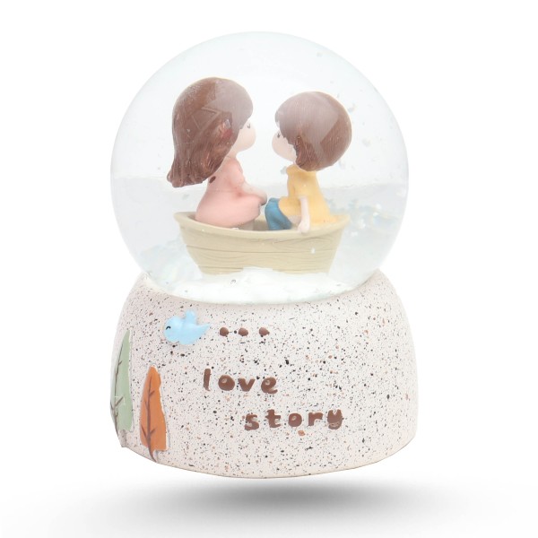 Boule De Neige Petit Modèle Lumineux - Love Story Boat