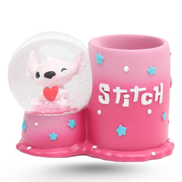Boule De Neige Lumineux Avec Porte Stylo - Stitch Rose