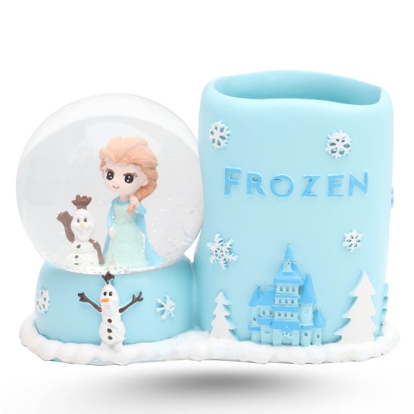 Boule De Neige Lumineux Avec Porte Stylo - Frozen Bleu