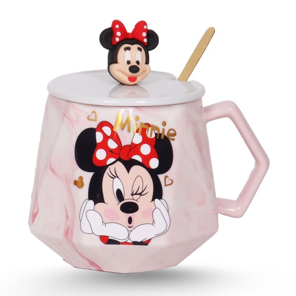 Tasse Céramique forme diamantée Avec Cuillère - Minnie Kiss
