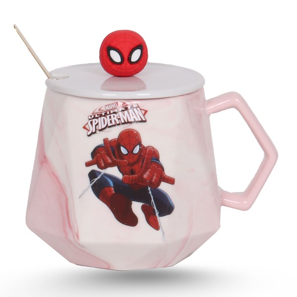 Tasse Céramique forme diamantée Avec Cuillère - spiderman