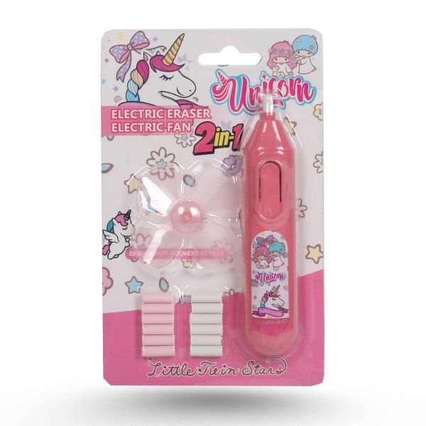 Gomme Électrique 2 En 1 + Ventilateur Intégré - Unicorn