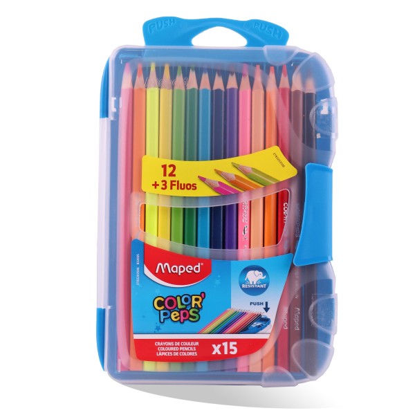 CRAYON COUL 12/18 +3 CRAYON FLUO MAPED