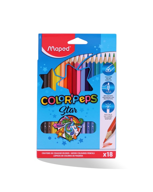 CRAYON COUL 18/18 STAR MAPED